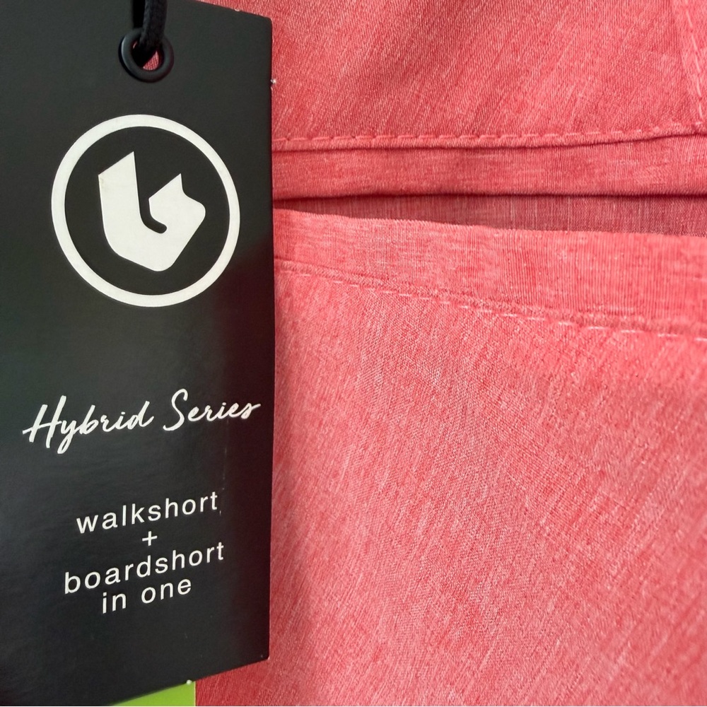 NWT Burnside Coral Flat-Front Men's Board Shorts Sz 38 Hybrid Series Stretch - Picture 4 of 7
